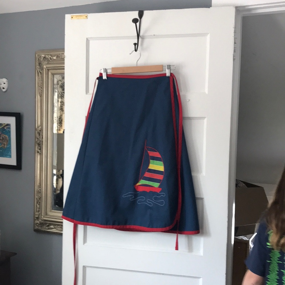 Vintage sailboat wrap skirt